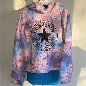 Converse Pink and Blue Splatter Hoodie